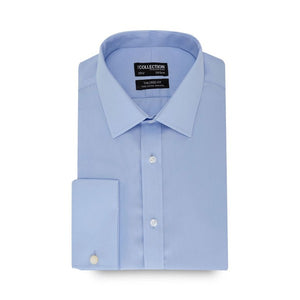 Blue long sleeve non-iron tailored fit shirt
